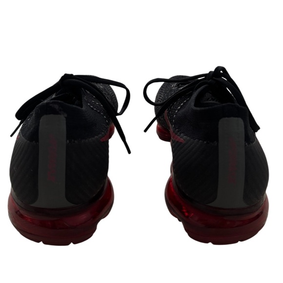 Nike Air VaporMax Athletic Shoes Fly Knit Black Red Running Dopamine Men Size 11 - Picture 11 of 16